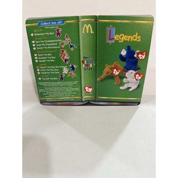 RARE Ty Teenie Legends Peanuts the Royal Blue Elephant DOB 01/25/95 W/ Error - Picture 6 of 8